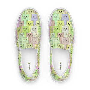 Cat-Themed Canvas Shoes | Happy Cat Multi-Color