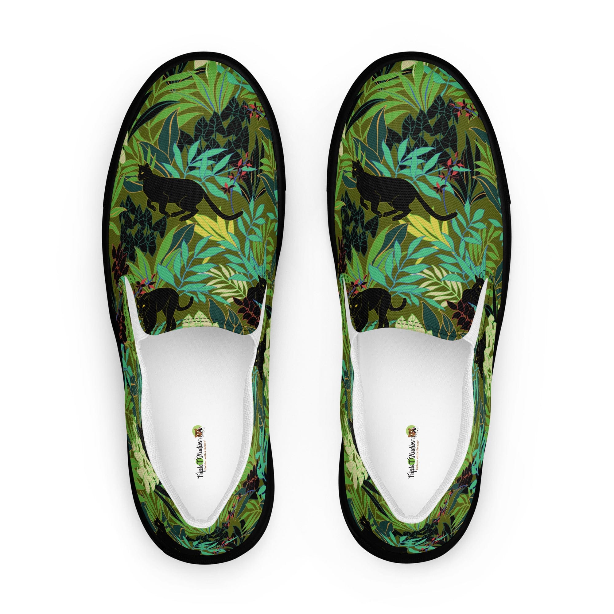 Cat-Themed Slip-On Canvas Shoes | Jungle Panther Design