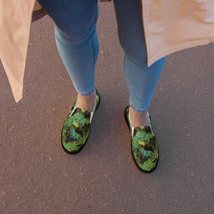 Cat-Themed Slip-On Canvas Shoes | Jungle Panther Design. Street View