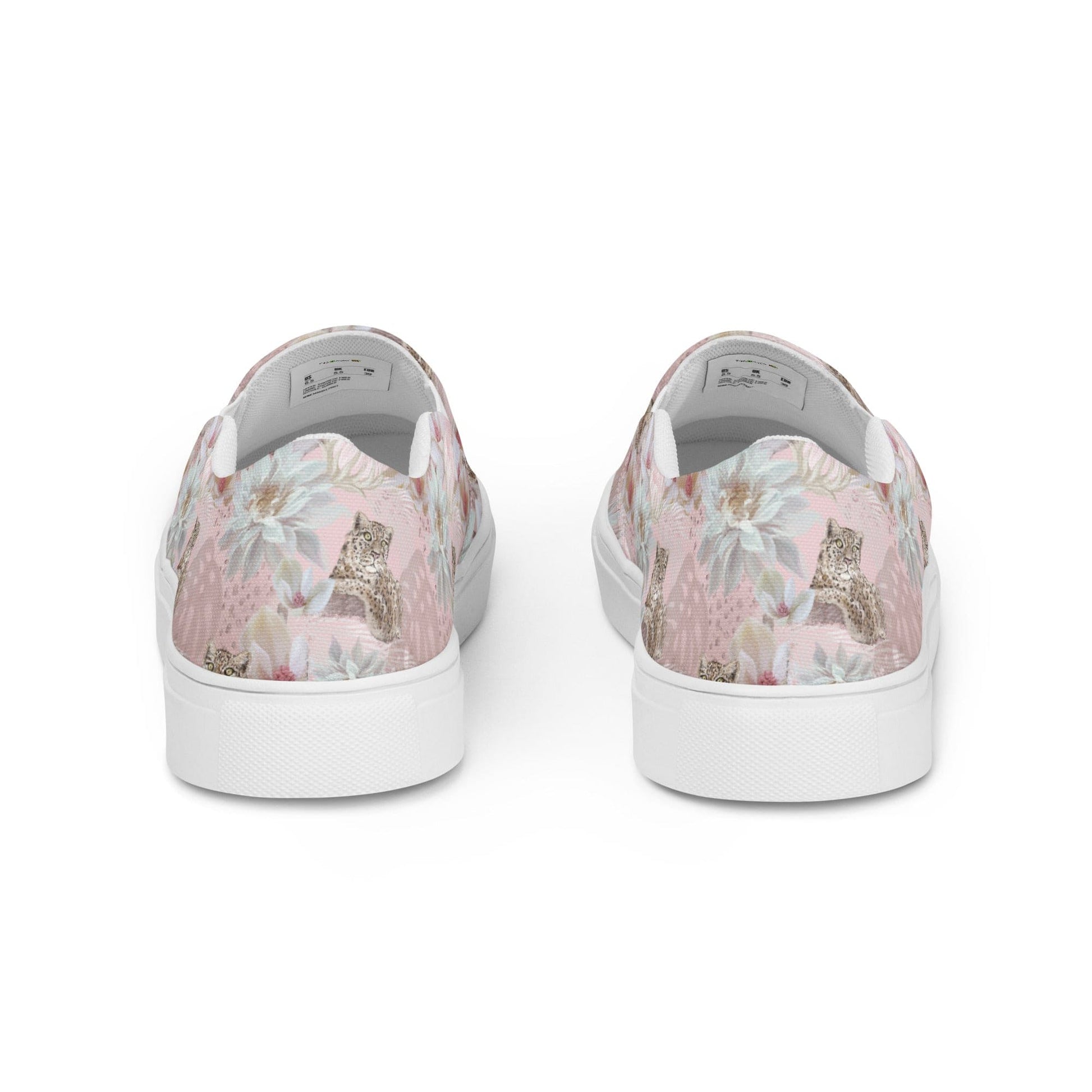 Cat-Themed Slip-On Canvas Shoes | Leopard & Lotus.  Back