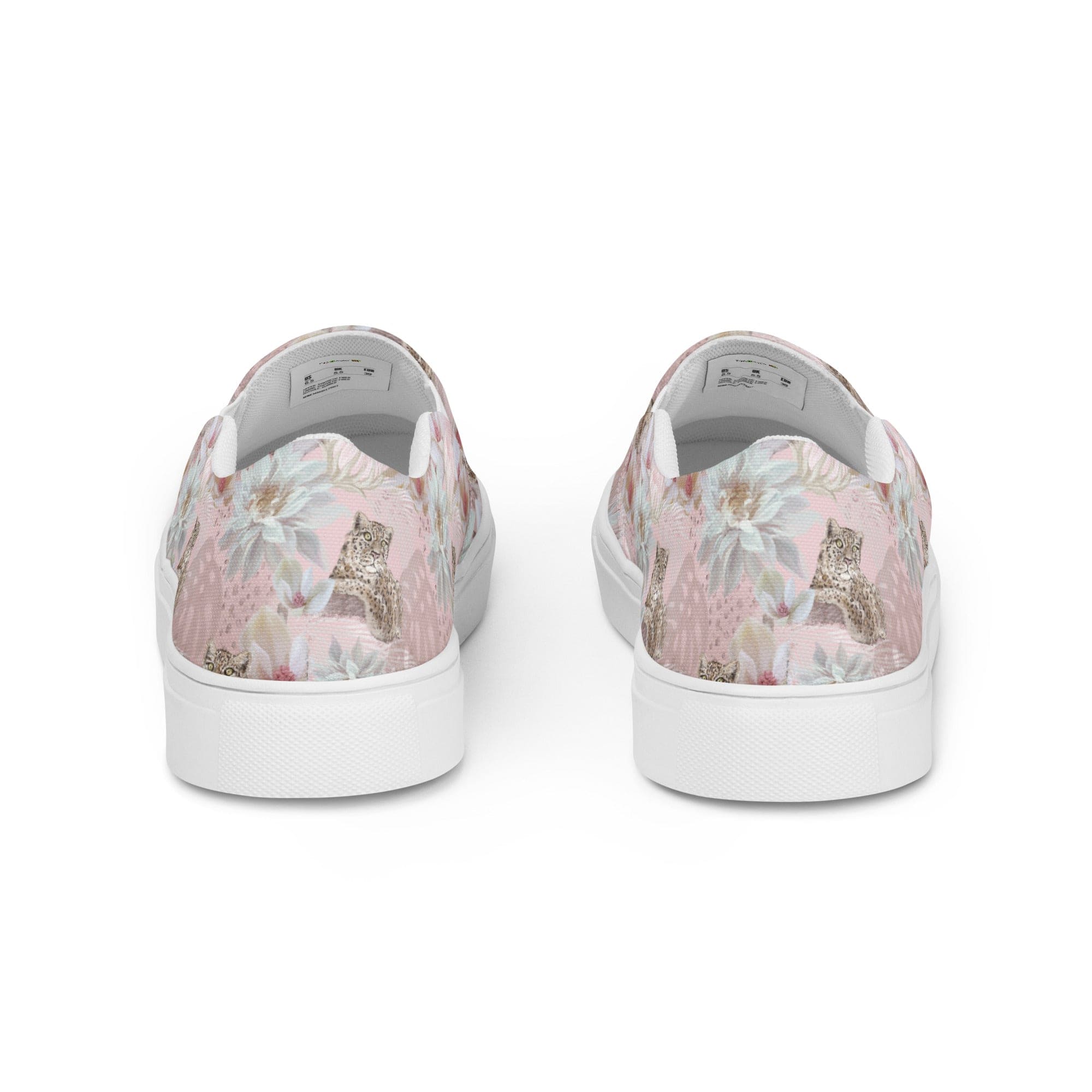 Cat-Themed Slip-On Canvas Shoes | Leopard & Lotus.  Back