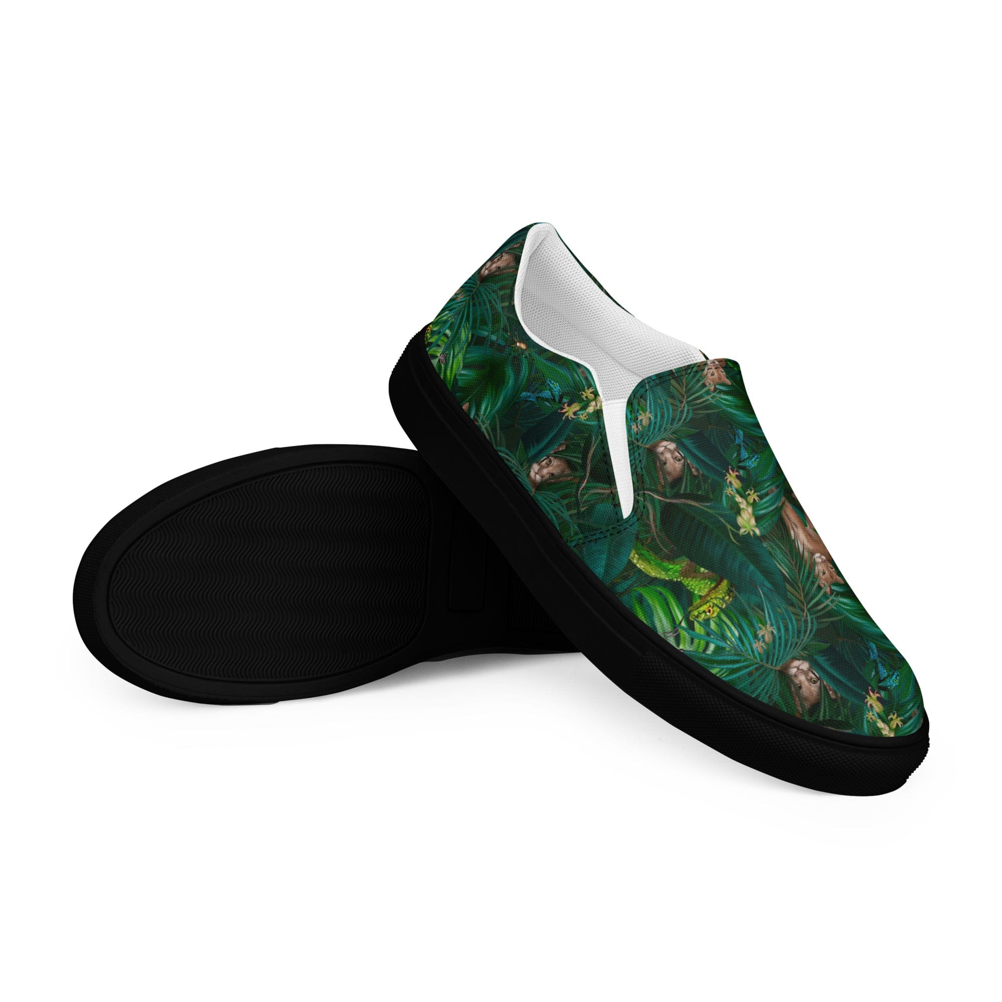 Cat-Themed Slip-On Canvas Shoes | Tropical Puma.  Sole