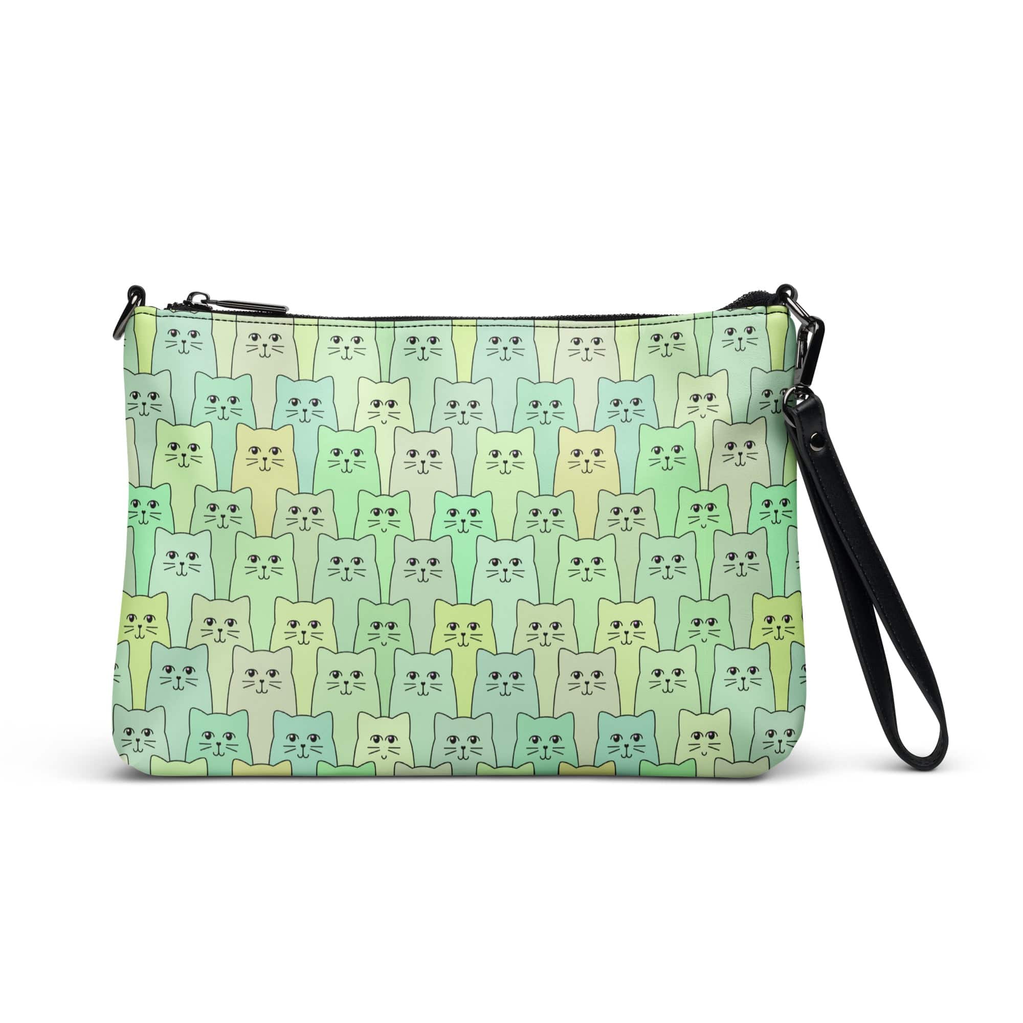 Cat-Themed Cross Body Bag | Happy Cat Green