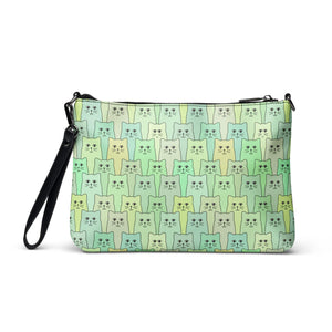 Cat-Themed Cross Body Bag | Happy Cat Green