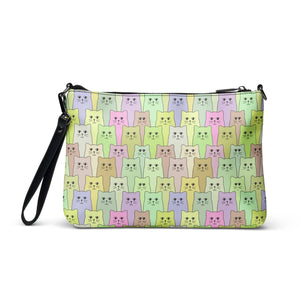 Cat-Themed Cross Body Bag | Happy Cat Multi-color. Front