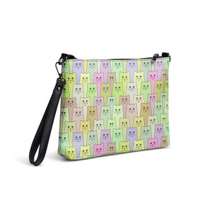 Cat-Themed Cross Body Bag | Happy Cat Multi-color.  Angle