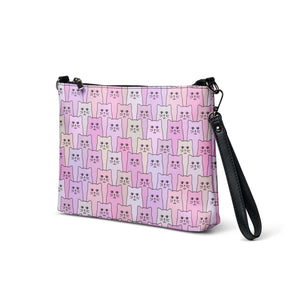 Cat-Themed Cross Body Bag | Happy Cat Purple