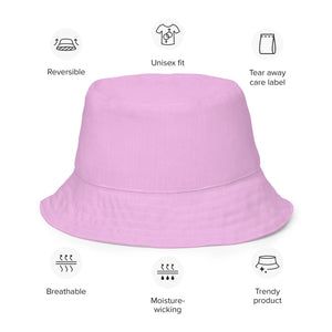 Cat-Themed Reversible Bucket Hat | Happy Cat Pink.   Description