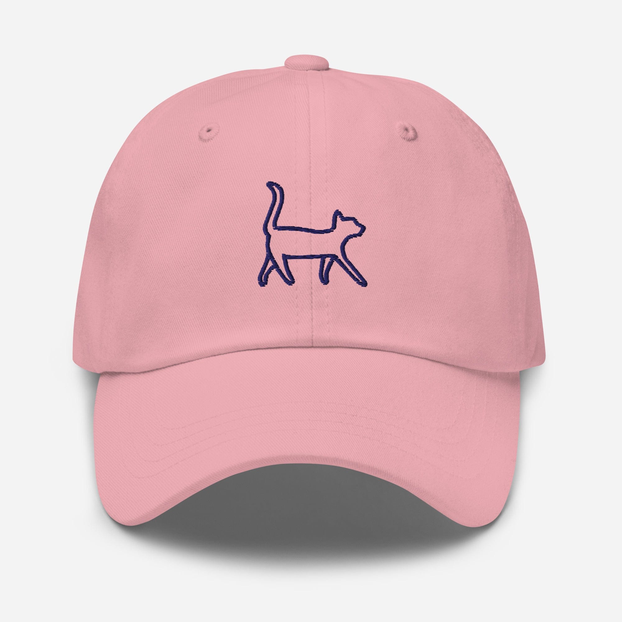 Embroidered Cat Hat | Pink with Navy Cat