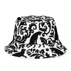 Black Cat Damask Reversible Bucket Hat