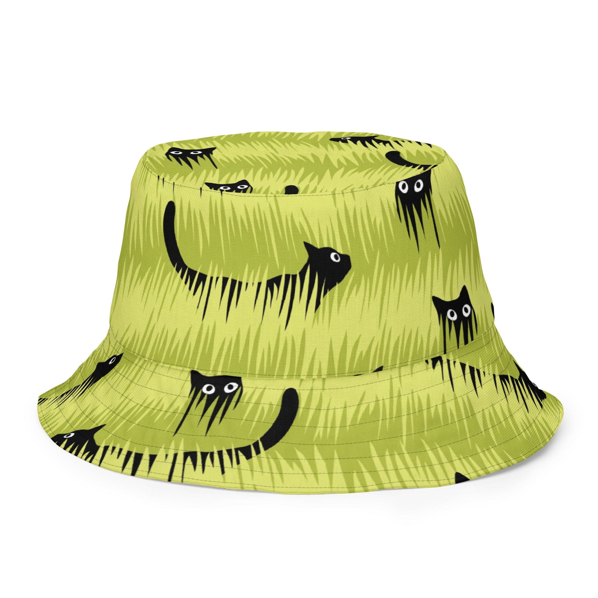 Curious Black Cat Reversible Bucket Hat