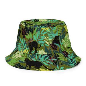 Cat Themed Reversible Bucket Hat. | Jungle Panther Print