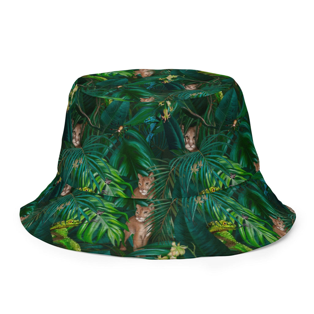 Cat-Themed Reversible Bucket Hat | Tropical Puma - Triple T Studios