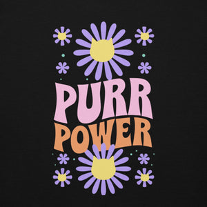 Cat-Themed Hoodie | Purr Power  design close up