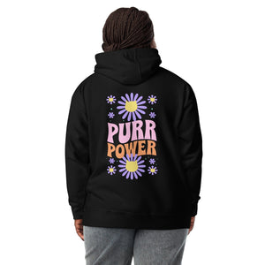 Cat-Themed Hoodie | Purr Power  Back on model