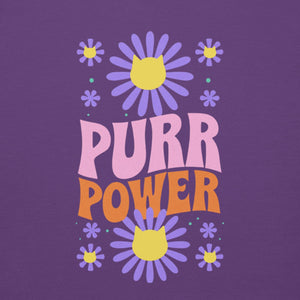 Cat-themed Hoodie | Purr Power | White Design closeup