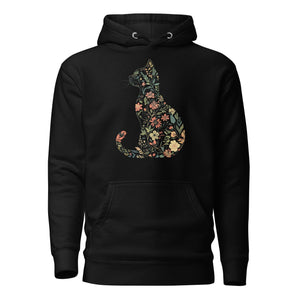 Cat Flower Hoodie | Black