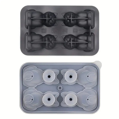 Cat shaped ice cube mold featured on white background