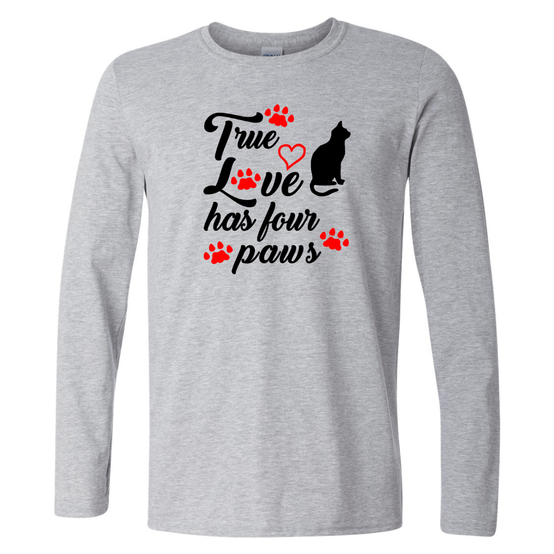 Long Sleeve Cat T-Shirt | True Love Has Four Paws