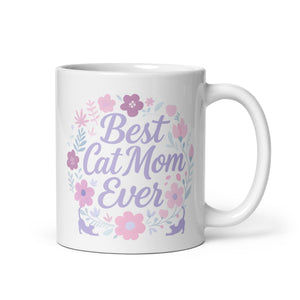Best Cat Mom Ever Cat Mug | Pink and Purple