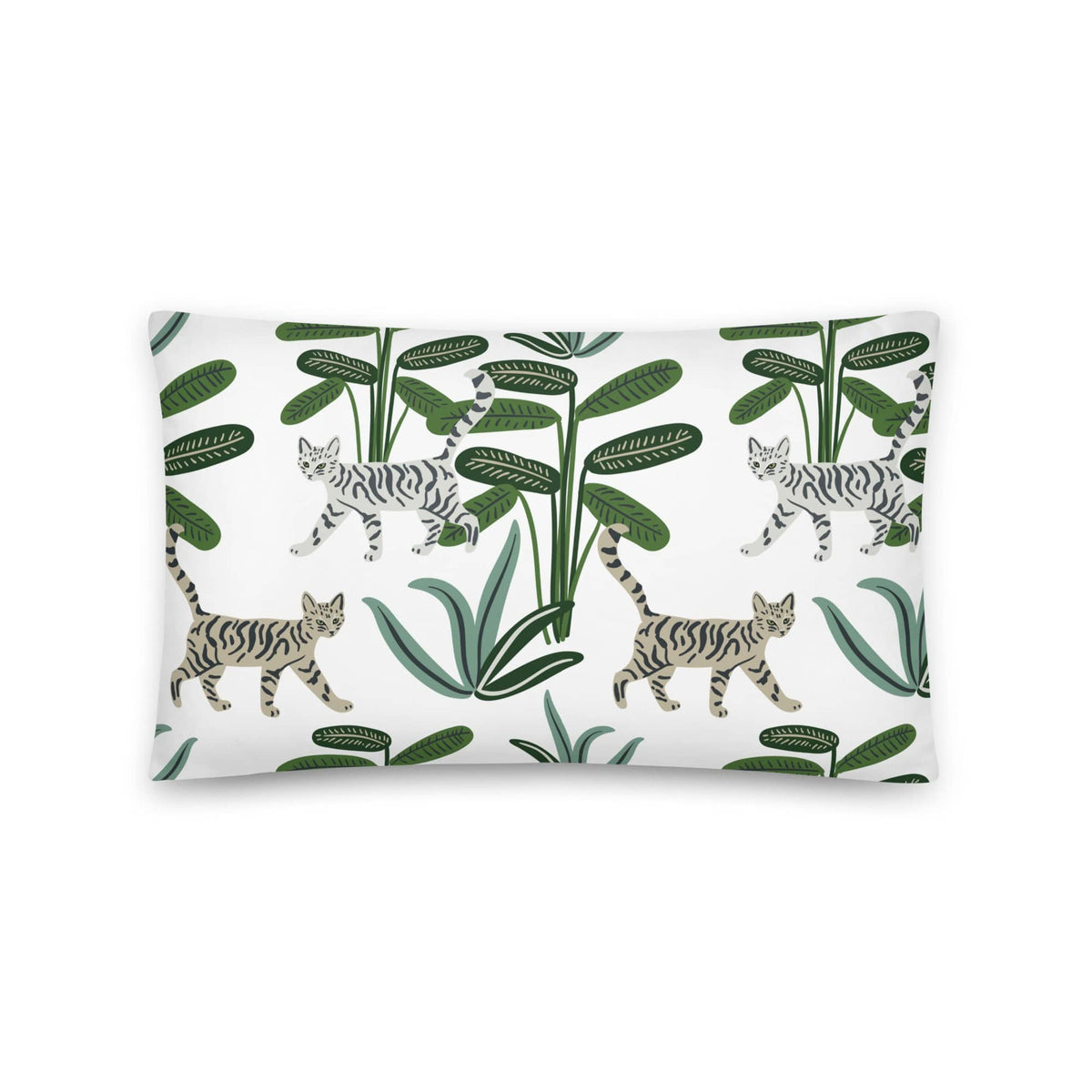 Cats And Greenery Accent Pillow 20&quot; x 12&quot;