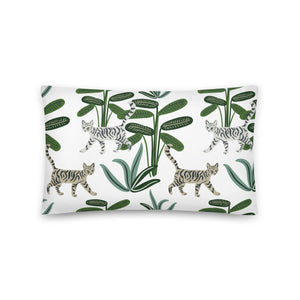 Cats And Greenery Accent Pillow 20" x 12"