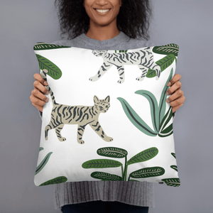 Cats and Greenery Accent Pillow