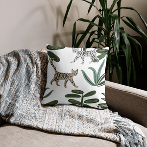 Cats and Greenery Accent Pillow