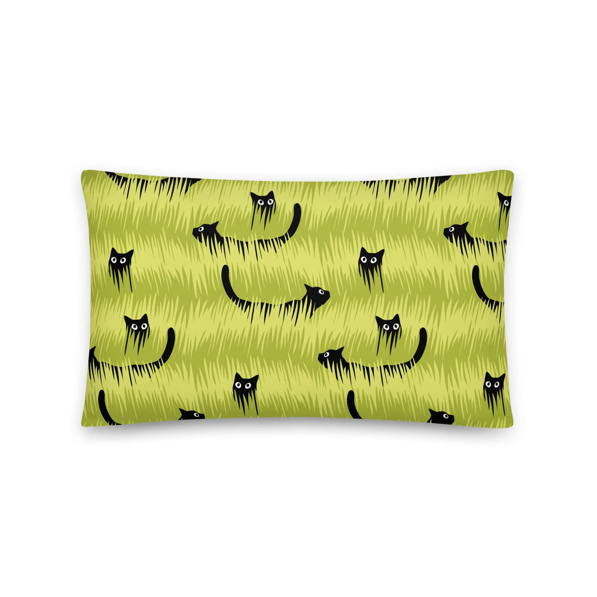 Curious Black Cat Accent Pillow 20&quot; x 12&quot;