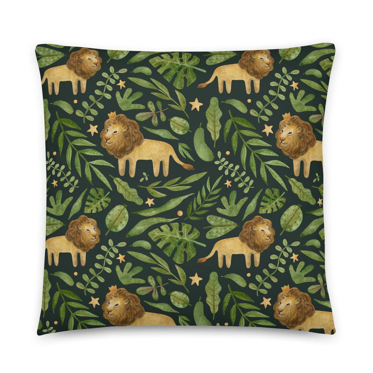 Cat Accent Pillow | King of the Jungle Design | 22&quot; x 22&quot;
