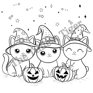 Fall Feline Fun Cat coloring book