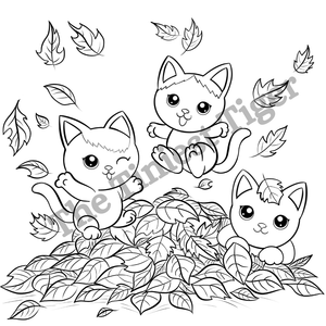 Fall Feline Fun Cat Coloring Book