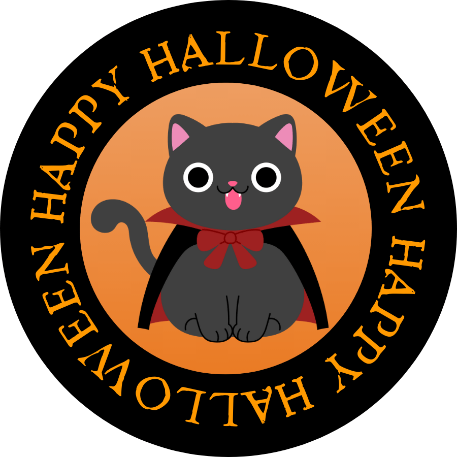 Vampire Cat Halloween Sticker | Printables