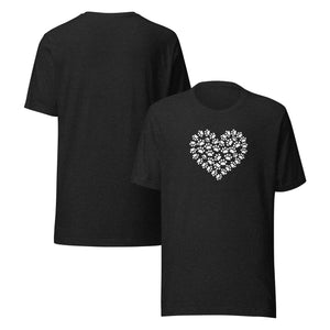 Cat T Shirt with Paw Heart-Black