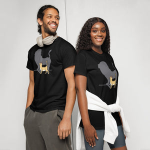 Cat T Shirt. Cat with Lion Shadow. on Couple