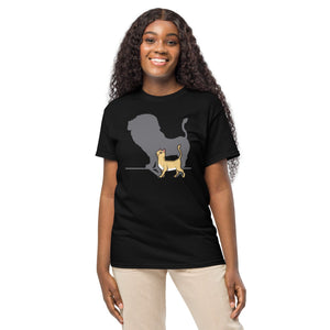 Cat T Shirt. Cat with Lion Shadow on Model