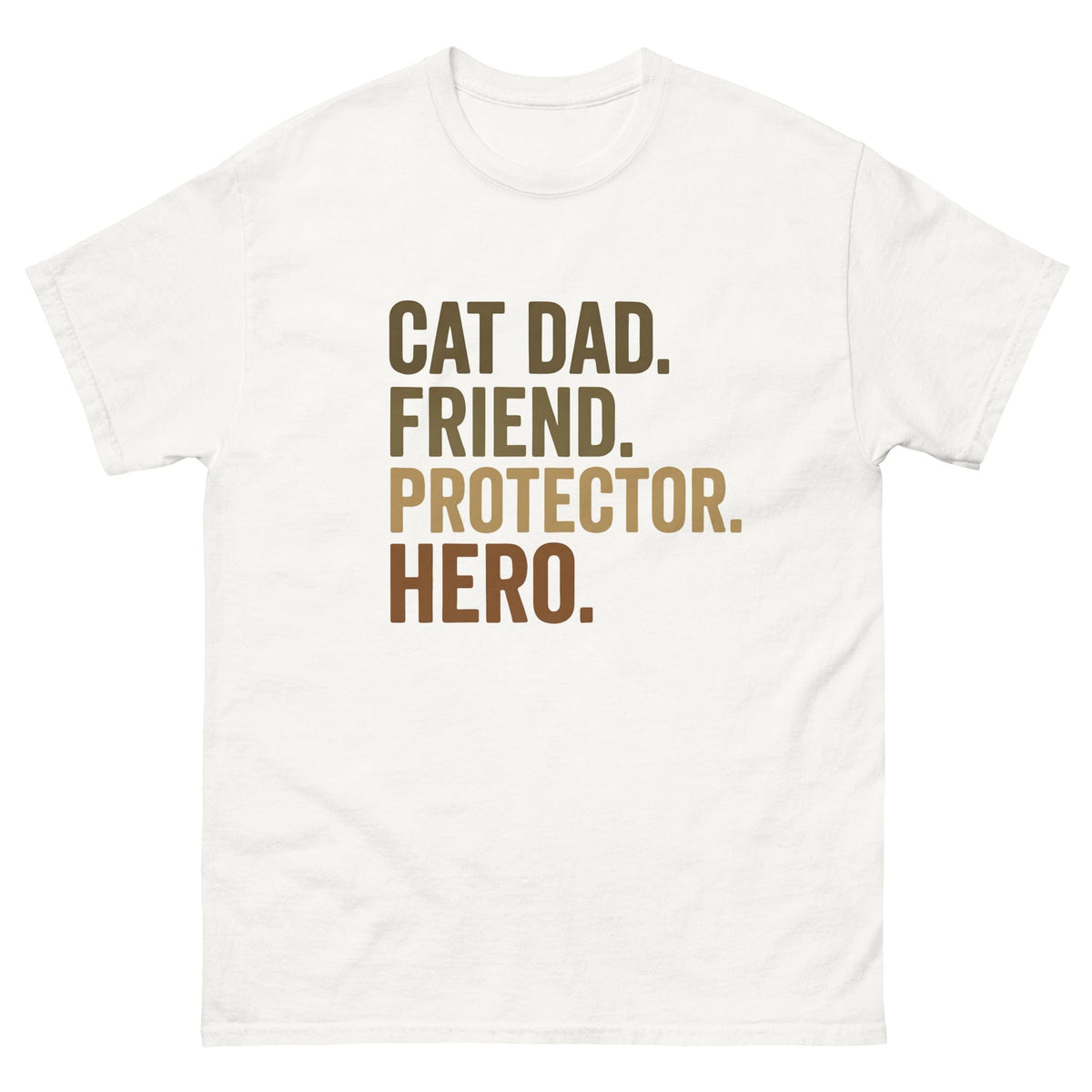 Shirt that says cat dad, friend, protector, hero