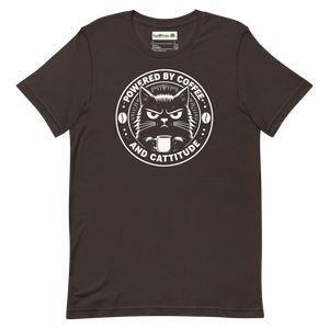 Cat T-Shirt | Powered by Coffee and Cattitude