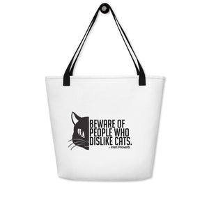 Irish proverb design cat tote