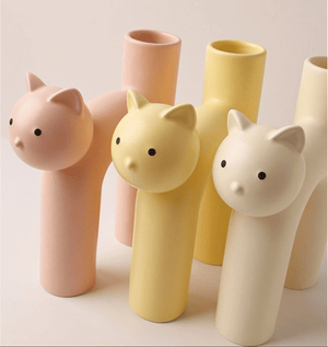 Modern Cat Vase : Blush, Butter, Almond