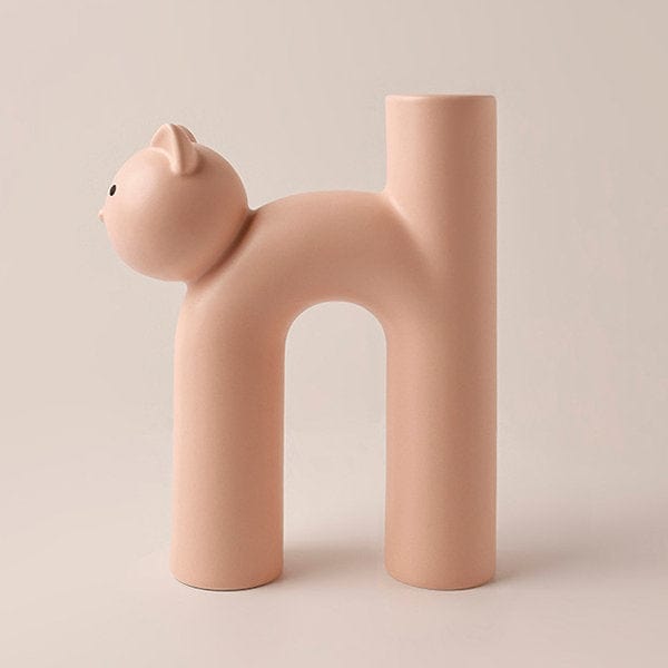 Blush Modern Cat Vase. Triple T Studios