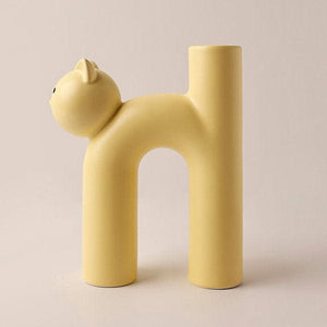 Butter Modern Cat Vase. Triple T Studios