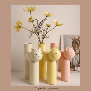 Contemporary Cat Vases