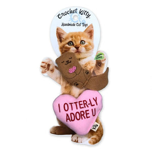 Catnip Otter with Convo Heart | Valentine Cat Toy