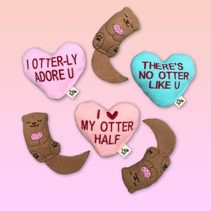 Catnip Otter with Convo Heart | Valentine Cat Toy