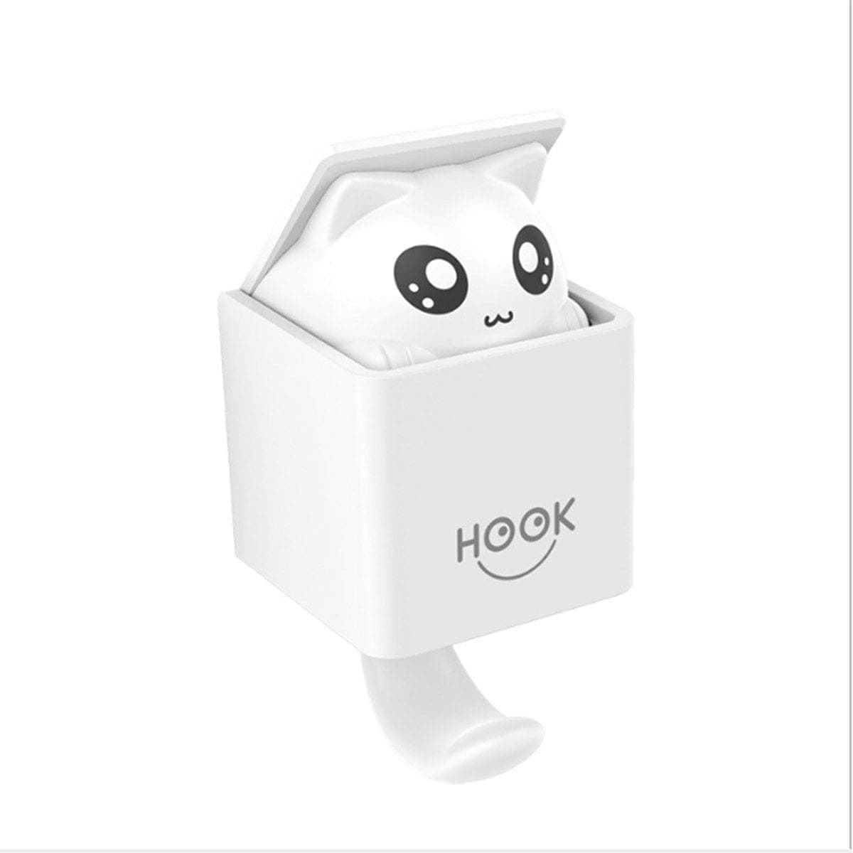 White Cat Wall Hook