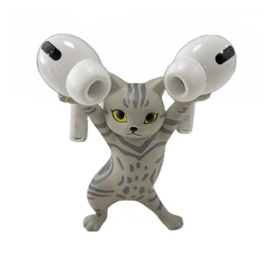 Dancing Cat holding AirPods