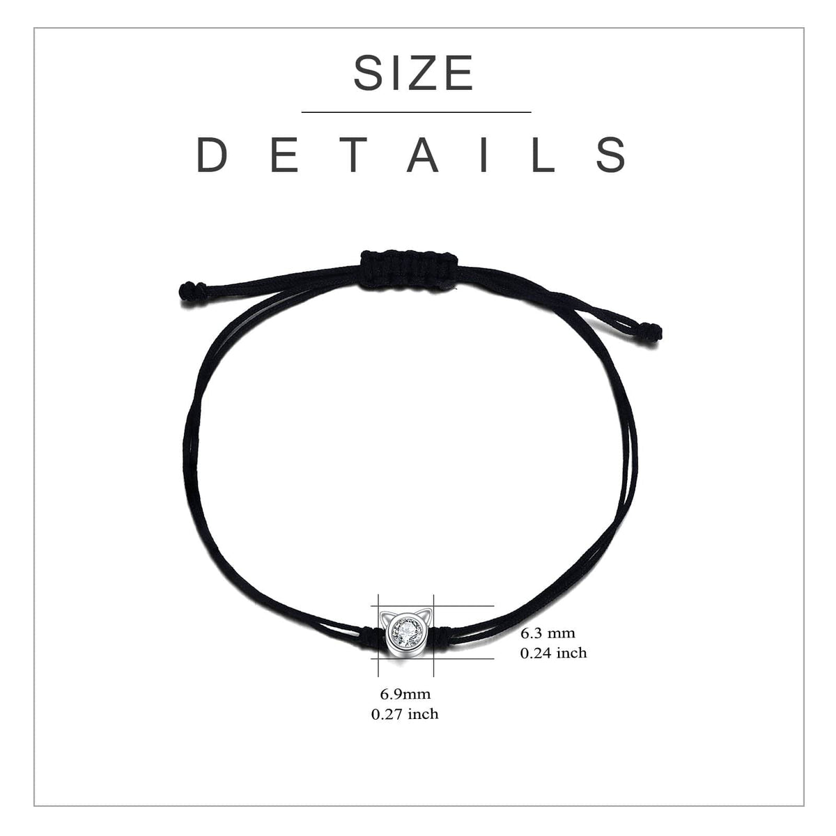 Diamond and Black String Bracelet