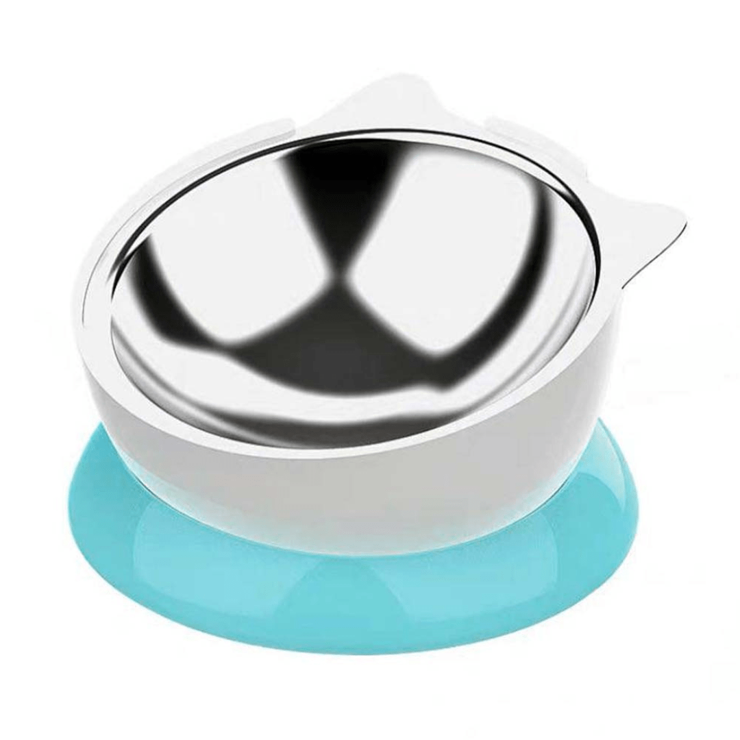 Elevated Angled Stainless Steel Cat Bowl-Blue