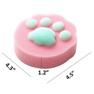 Cat Paw Bath Sponge  4.3" x 1.2" x 4.5"